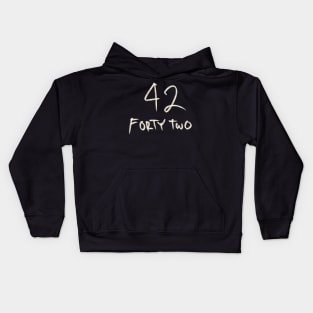 Hand Drawn Letter Number 42 Forty Two Kids Hoodie